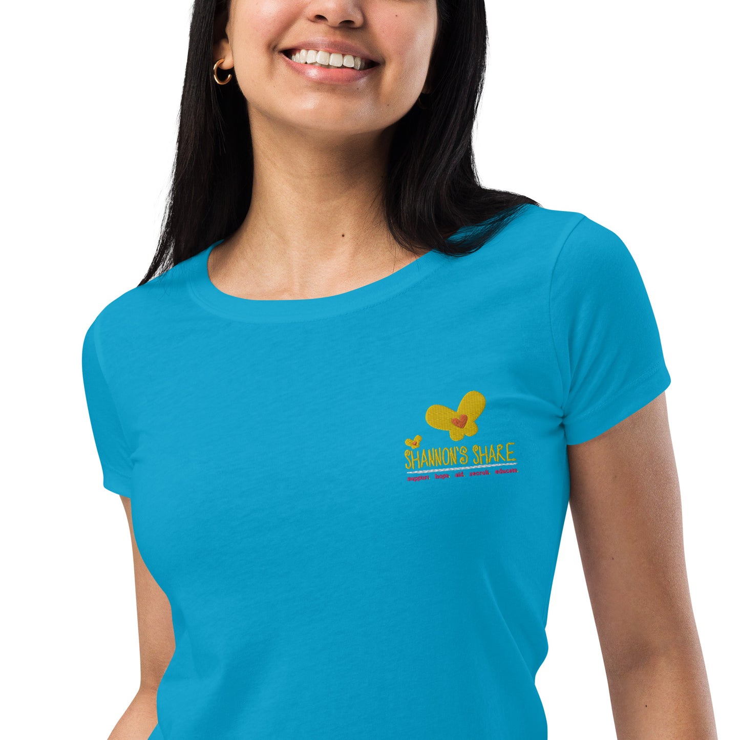 Women’s embroidered butterfly  fitted t-shirt