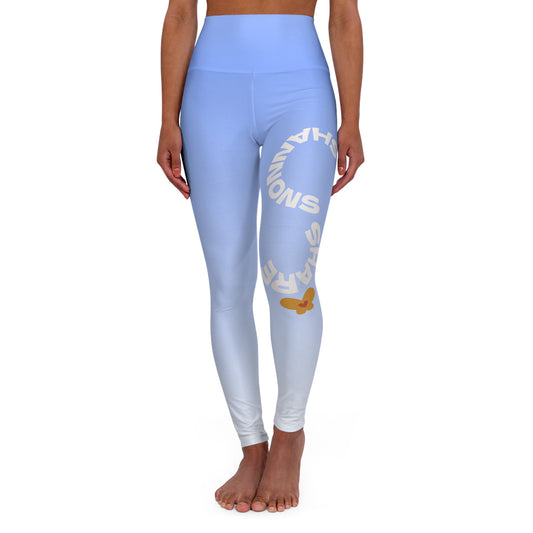 High Waisted Leggings Blue Ombre "S is for Shannon's SHARE"